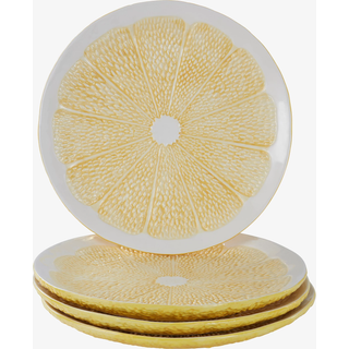 LEMON tallerken 4-pak ø 27 cm - Gul