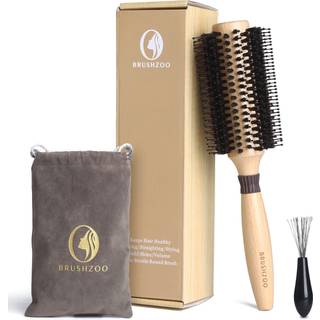 Brushzoo Round Brush til Blow Out Round Hair Brush til kvindelige m?nd Styling Curling Retting Treen Round Brush AddShine Volume (2,4 tommer)
