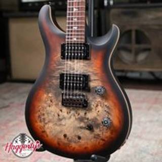 PRS SE Exotic Custom 24-08 Poplar Burl Limited Edition - Charcoal Cherry Midnight Burst