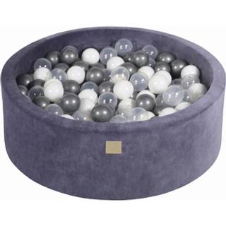 Meowbaby Rund Boldbassin Velour 30x90, Blågrå