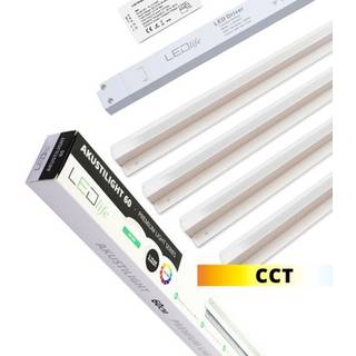 Troldtekt LED dæmpbar skinnesæt 4x120 cm - Planforsænket, Triac dæmpbar, Akustilight inkl. ledninger og driver - Dæmpbar : Dæmpbar, Kulør : Neutral