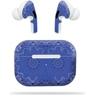 Mightyskins kompatible med Apple AirPods Pro - Blue Bandana | Beskyttende holdbar og unik vinylmærkatindpakningsdæksel | Let at anvende Fjern og