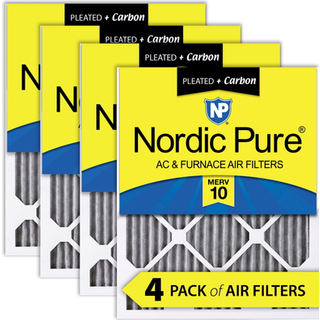 Nordic Pure 14x24x1 (13_3/4 x 23_3/4 x 3/4) Furnace Air Filters Merv 10 plisseret plus carbon 4 -pakke