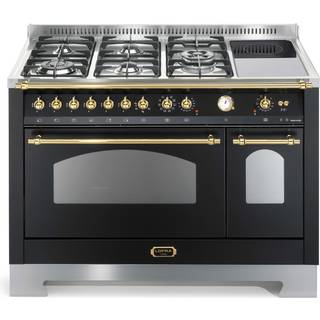 Dolce Vita - Komfur med kombinationskogeplade120 cm (2 ovne) (Sort/Messing)