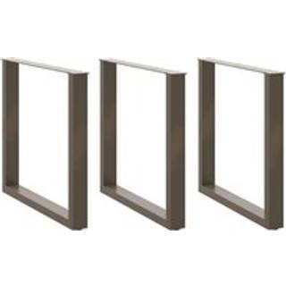 Sofabordben U-Formet Naturstål Stål Naturfarvet - 3 / 80 x (72-73) cm