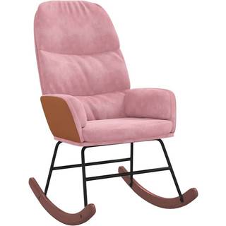 Gyngestol Fløjl - Lyserød / Uden fodskammel