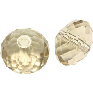 100 stk. Adabele ?strigsk 6mm facetterede Rondrel-krystalperler Silver Champagne-afstand kompatibel med 5040 Swarovski Crystals Preciosa SS1R-629