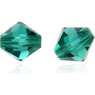 24PCS ADABELE ?strigsk 10 mm facetteret bicone krystalperler Emerald gr?n kompatibel med Swarovski Crystals Preciosa 5301/5328 SSB1024