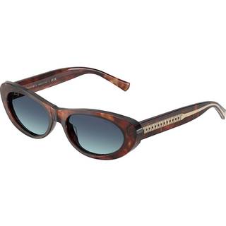 Tiffany Kvinde TF4236U 84219S Solbriller Acetat Brun Blå Rund Normal Skygge