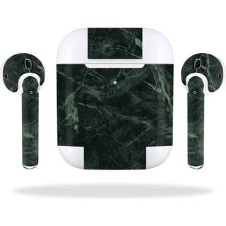 Mightyskins Skin kompatibel med Apple AirPods 2 (2019) - Green Marble | Beskyttende holdbar og unik vinylmærkatindpakningsdæksel | Let at anvende