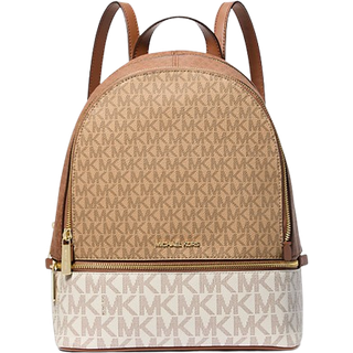 MK Rhea Medium Color-Block Signature Logo Backpack - Brown - Michael Kors - ONE SIZE