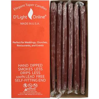 Dlight online elegant chokoladebrun konisk premium kvalitet stearinlys h?nddyppet dripl?s og r?gfri - s?t af 12 individuelt indpakket (12 tommer