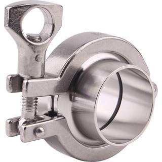 Dernord rustfrit st?l tri-klemme (Tri-Clover-klemme) + 2 stk SUS304 Sanitary Pipe Weld Ferrule + FKM Pakning (1,5 tommer OD 38mm)