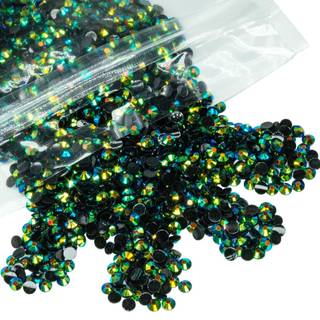 qiipii 5000pcs 4 mm Peacok Ab harpiks rhinestones til h?ndv?rk m?rkegr?n ab fladback gel? rhinestones bulk ss16 ikke-hotfix sten diamanter krysta
