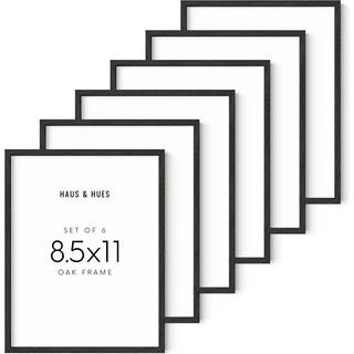 Haus og nuancer certifikatrammer 8,5 x 11 Multi Pack - Sæt med 6 sorte billedrammer 8,5 x 11 Billedrammer Collage vægdekor Art 8,5 x 11 Frame Træ