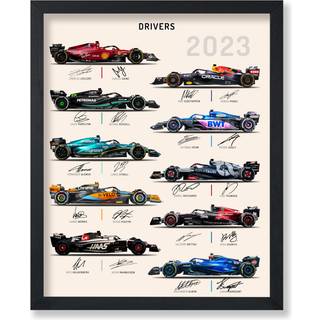 Plakat Master Race Car Drivers Plakat - Cars & Drivers Signatures Print - Sports Art - Car Racing Art - Gift til ham Hendes & bilentusiast - Deko
