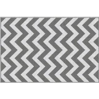 Outdoor Rug, 1.2 x 1.8m Patio Floor Mat - Grey & White