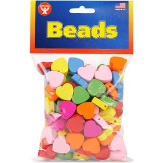 Hygloss-produkter Tr?hjerteperler - Farverigt tr?h?ndv?rk, fantastisk til smykkefremstilling - 18 mm 125-pak.