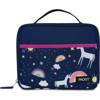 Packit Freezable Classic frokostboks Unicorn Sky Navy bygget med Ecofreeze -teknologi sammenfoldelig genanvendelig lynl?s lukning med lynl?s fron