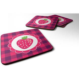 """" Caroline's Treasures Stawberry Foam Coaster Set på 4 3,5 multicolor """"