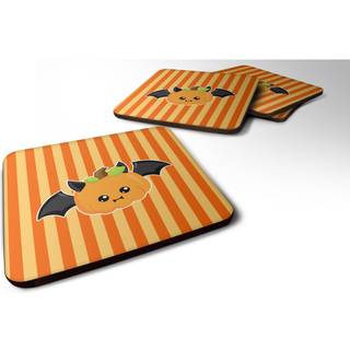 """" Caroline's Treasures Halloween Pumpkin Bat Foam Coaster Set på 4 3,5 multicolor """"