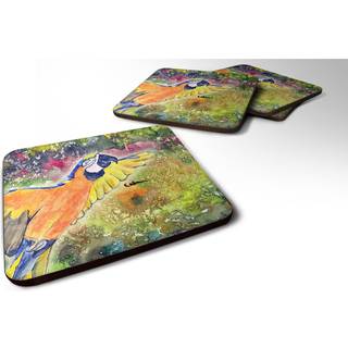 """" Caroline's Treasures 8602FC Parrot Foam Coasters (Sæt på 4) 3,5 """" ""H X 3,5"" """" W multicolor """"