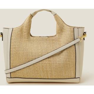 Accessorize Accessorize Cream Jute Faux Leather Handbag