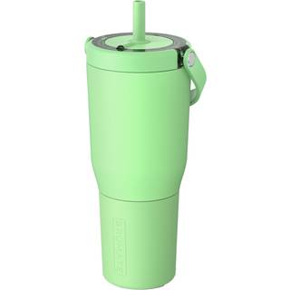 BRATE RESA 35oz 100% lækagesikre rejsetumbler med håndtag og halm | Fleksibelt blødt SIP -halm | Silikone ærme for holdbarhed | Lavet af rustfrit