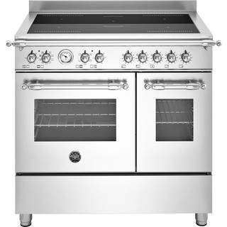 HER95I2EXC Heritage induktionskomfur med dobbeltovn 90 cm 5 zoner, rustfri