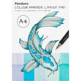Panduro colour marker blok A4 (210×297 mm), gramvægt 80, 50 ark – perfekt til skitser med markers & tuschpenne