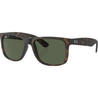 Ray-Ban RB4165F Justin Asian Fit Polarized 865/9A 55 Solbriller Mænd Tortoiseshell - Matte Dark Tortoise - 55mm