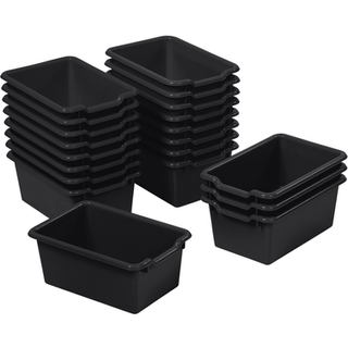 Ecr4kids Scoop Front Storage Bin Multipurpose Organization Black 20-Piece