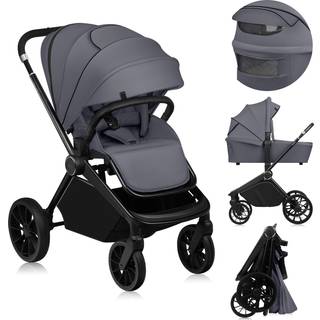 Lionelo MIKA Plus 2-in-1 Duovogn, Grey Stone