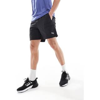 Men&#39;s Puma WARDROBE Essentials Relaxed Cargo Shorts 6&#34;, Black, Size L, Clothing - Black - L