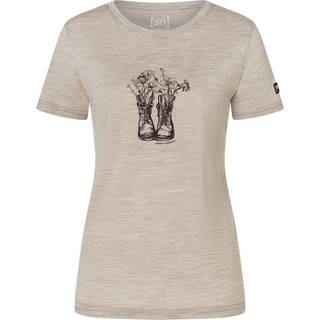 super.natural Women's Flower Boots Tee Merino-shirt Damer størrelse M farve beige