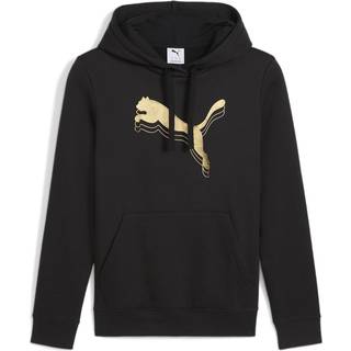 PUMA ESS METALLIC Hoodie Women, Clothing, Black/Metallic Gold, XS - Metallic Gold - XS