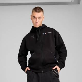 Men&#39;s Puma BMW M Motorsport Essentials+ Hooded Fleece Jacket, Black, Size S, Clothing - Black - S