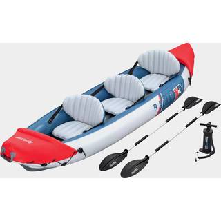 Oppustelig kajak Bestway Hydro Force Rapid X3, 381 x 100 x 44 cm, rød/blå/grå + pagajer + håndpumpe + finner + transporttaske + reparationslap