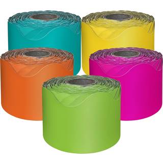 Carson dellosa 5 ruller p? 325 ft skalet med bulletinbr?t gr?nser Orange Gul lime Green Hot Pink Teal Classroom Borders for Bulletin Board & Clas