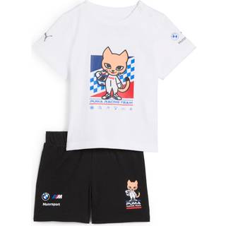 Puma BMW M Motorsport Short Sleeves Set Toddler, White, Size 4-6M, Clothing - White - 4-6M