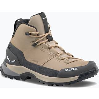 Salewa Women's Puez Leather Mid PTX Vandresko Damer størrelse 4 farve beige/grå