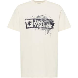 Jack Wolfskin Men's Brand Tee Wood Cotton White, L