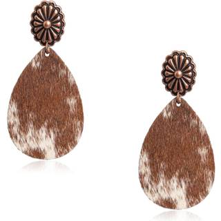 Rustik coutures vestlige kohud øreringe til kvinder cowgirl tårn oval dinglende vestlige smykker RCE-1065BZ