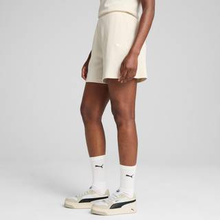 Women&#39;s Puma ESS ELEVATED 5&#34; High-Rise Rib Shorts, White, Size XL, Clothing - Alpine Snow - XL