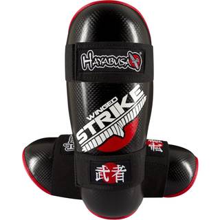 Hayabusa Winged Strike Competition Karate Shin Guards - Black Medium