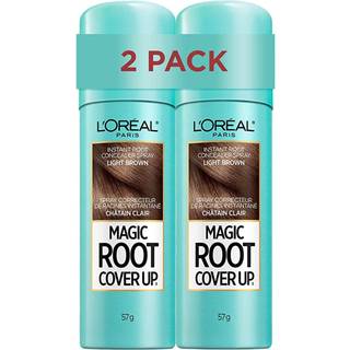 L'Oreal Paris Hrfarve Root Cover Up Midlertidig gr Concealer Spray lysebrun (pakke med 2) (emballage kan variere)