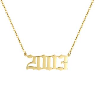 AIMBER F?dsels?r halsk?de 18k guldbelagt f?dsels?r nummer pendel halsk?de rustfrit st?l f?dselsdags?r halsk?de til kvinder 1970-2024 (2003)