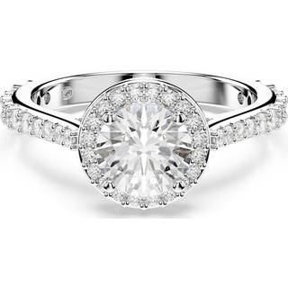 Una Angelic Ring, Rundschliff, Weiß, Silberfarbenes Finish