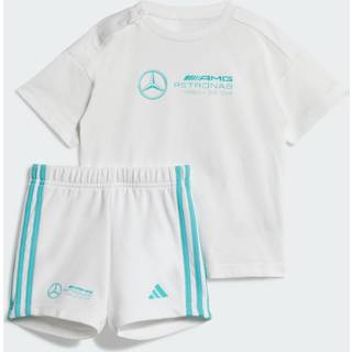 MERCEDES - AMG PETRONAS FORMULA ONE TEAM DNA BABY SHORT SLEEVE JOGGINGDRAGT - White / Semi Mint Rush - 80