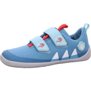 Affenzahn Kid's Barefoot Shoes Cotton Lucky Barfodssko Børn størrelse 21 farve shark /blue